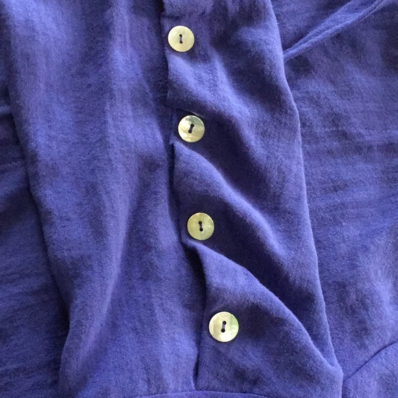 Beautiful Blue Blouse with Abalone Buttons - Picture 7 of 8